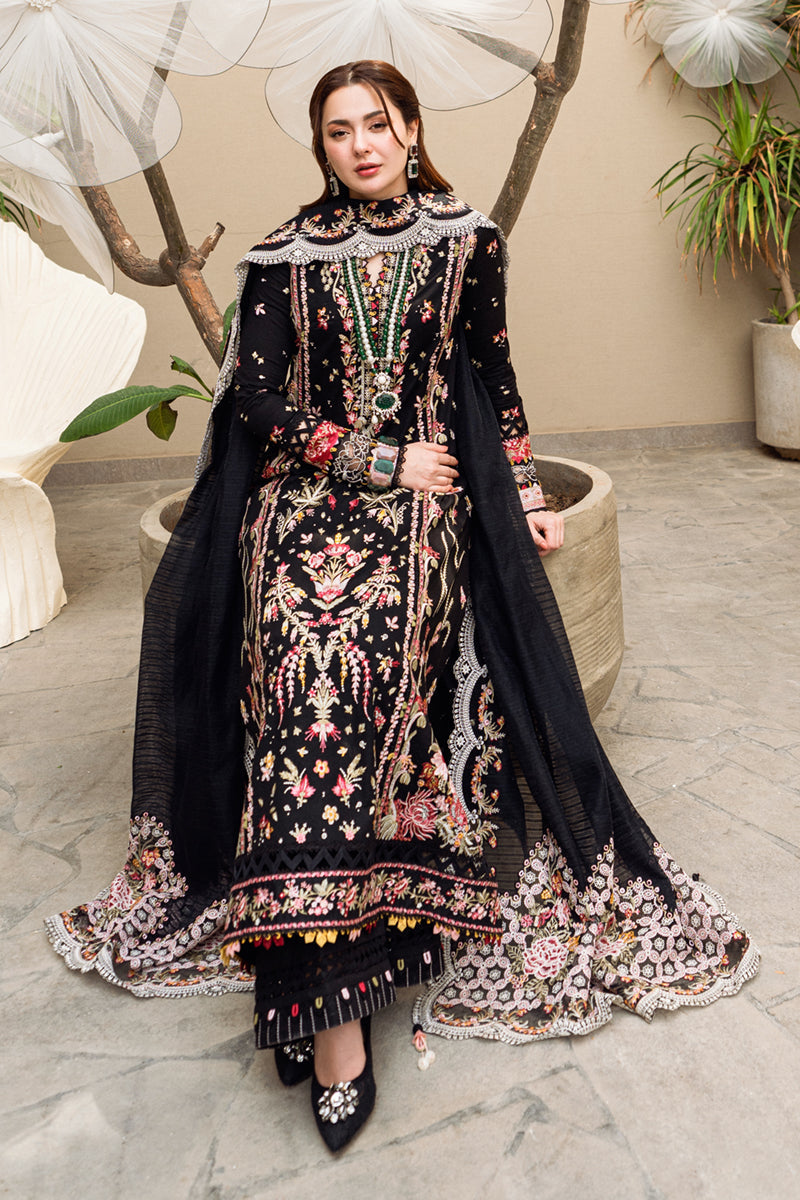 QALAMQAR- 3PC LAWN EMBROIDERED WITH MONARK HEAVY EMBROIDERED READY TO WEAR DUPATTA-KUN-3800