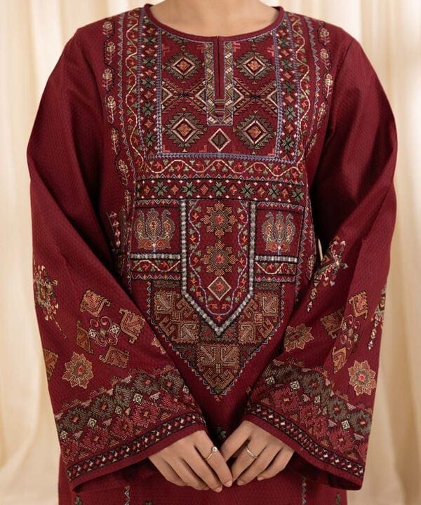 SAPPHIRE-3PC LAWN EMBROIDERED SHIRT WITH MONARK PRINTED DUPATTA AND TROUSER-KUN-3746