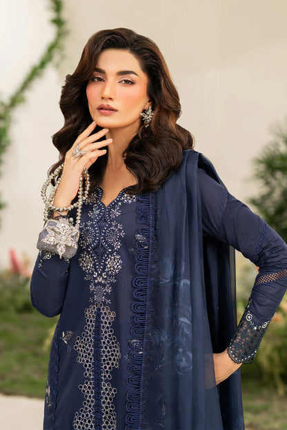 IZNIK-3PC DHANAK CHIKAN EMBROIDERED SUIT-KUN-4132
