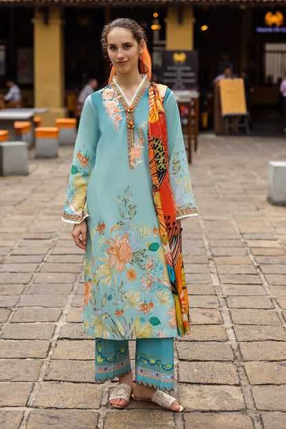 MUSHQ-3PC LAWN PRINTED SHIRT WITH CHIFFON PRINT DUPATTA AND PRINT TROUSER-KUN-2507