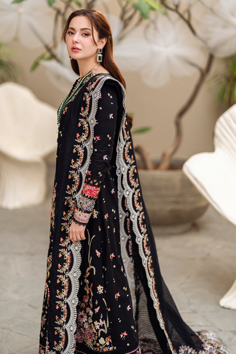 QALAMQAR- 3PC LAWN EMBROIDERED WITH MONARK HEAVY EMBROIDERED READY TO WEAR DUPATTA-KUN-3800