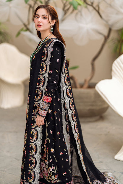 QALAMQAR- 3PC LAWN EMBROIDERED WITH MONARK HEAVY EMBROIDERED READY TO WEAR DUPATTA-KUN-3800