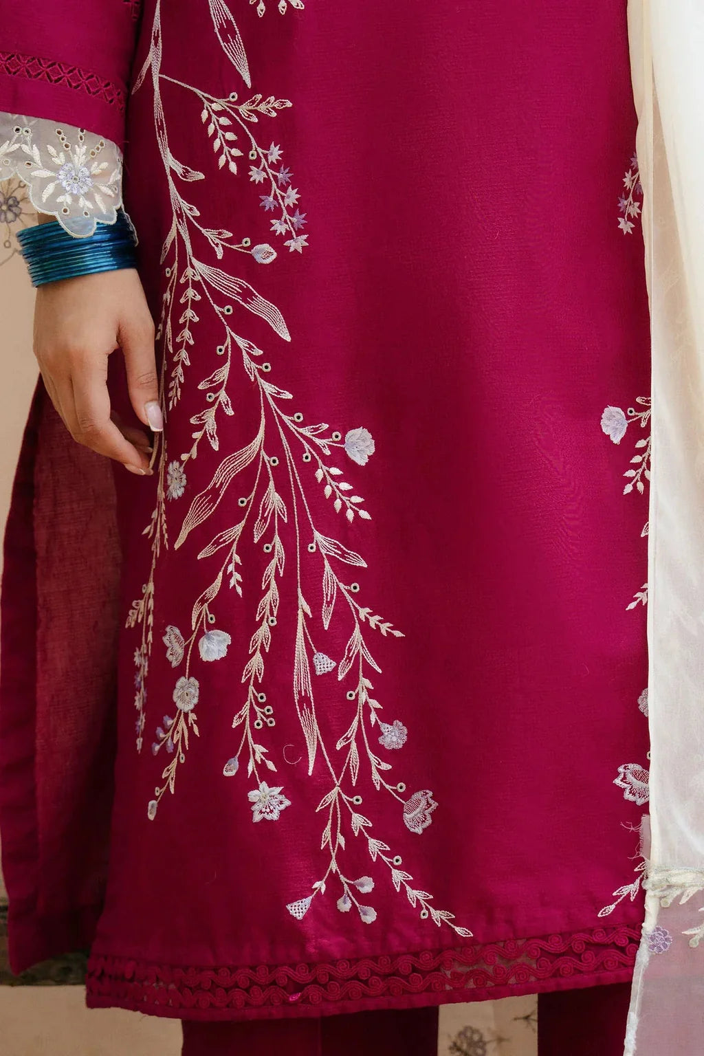 ZARA SHAH JAHAN-3PC DHANAK EMBROIDERED SUIT-KUN-4216