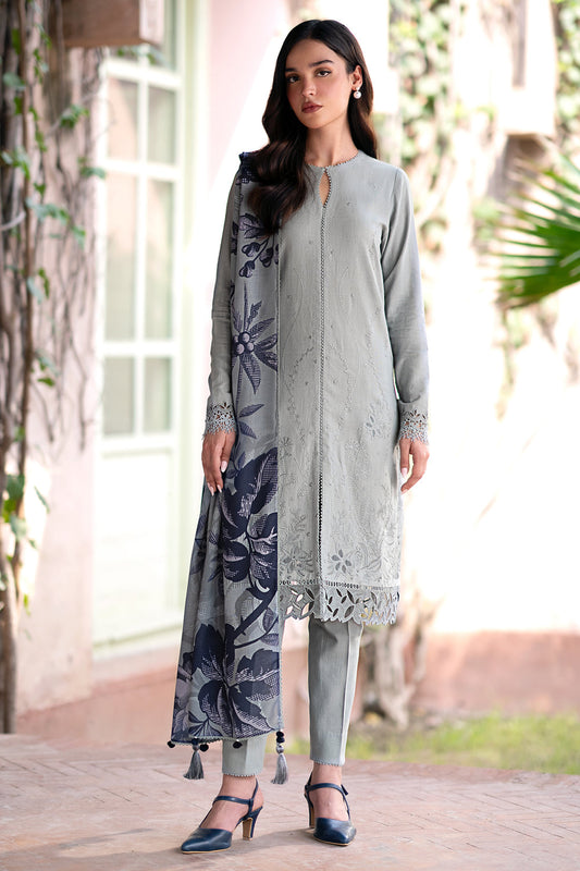 JAZMIN-3PC LAWN EMBROIDRED SHIRT WITH MONARK PRINT DUPATTA AND TROUSER-KUN-3320