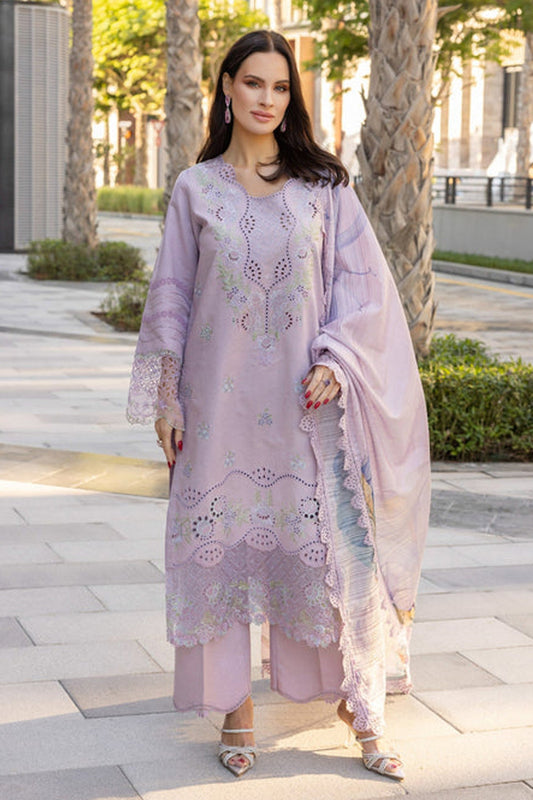 RANG RASIYA-3PC LAWN EMBROIDERED SHIRT WITH MONARK PRINT DUPATTA AND TROUSER-KUN-3706