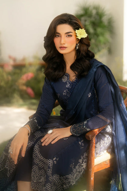 IZNIK-3PC DHANAK CHIKAN EMBROIDERED SUIT-KUN-4132