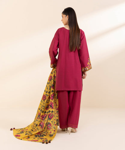 SAPPHIRE-3PC LAWN EMBROIDERED SHIRT WITH MONARK PRINT DUPATTA AND TROUSER-KUN-3607