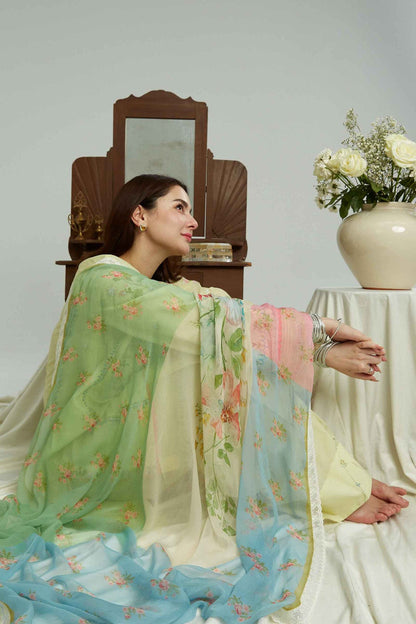 ZARASHAHJAHAN-3PC LAWN EMBROIDERED SHIRT WITH MONARK PRINT DUPATTA & EMB TROUSER-KUN-3519