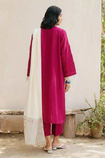 ZARA SHAH JAHAN-3PC DHANAK EMBROIDERED SUIT-KUN-4216