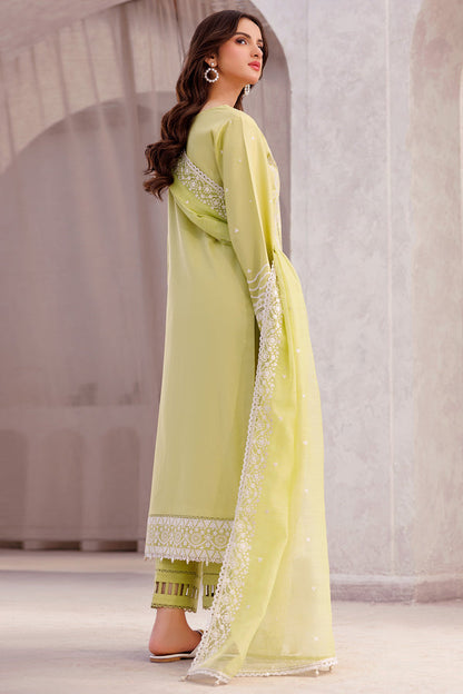 SAPPHIRE-3PC LAWN EMBROIDERED SHIRT WITH ORGANZA EMBROIDERED DUPATTA AND LAWN TROUSER-KUN-3697