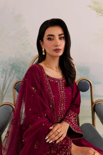 JAZMIN-3PC DHANAK EMBROIDERED SUIT KUN-4198