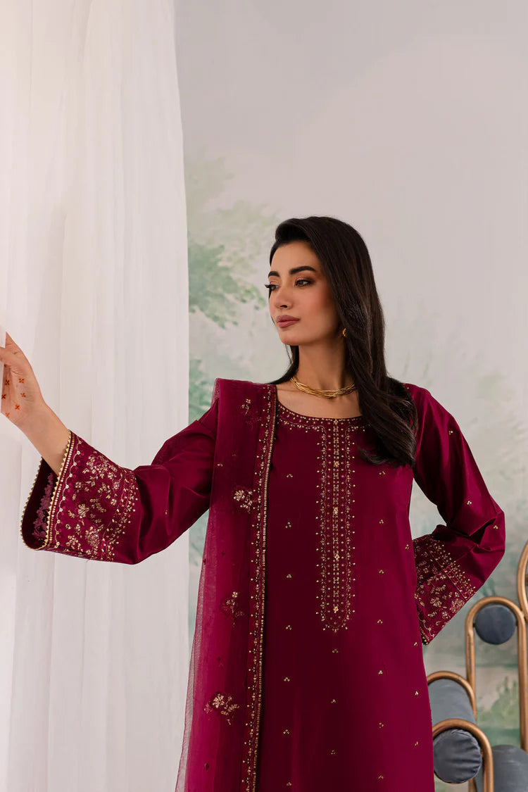JAZMIN-3PC DHANAK EMBROIDERED SUIT KUN-4198