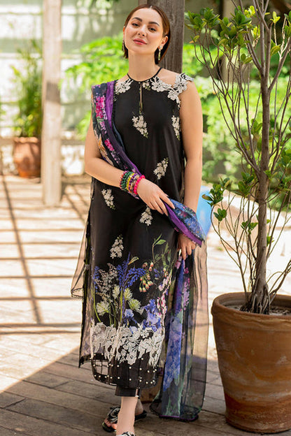 ASIFA NABEEL-3PC LAWN PRINT EMBROIDERED SHIRT WITH CHIFFON PRINT DUPATTA AND PRINT TROUSER-KUN-2515