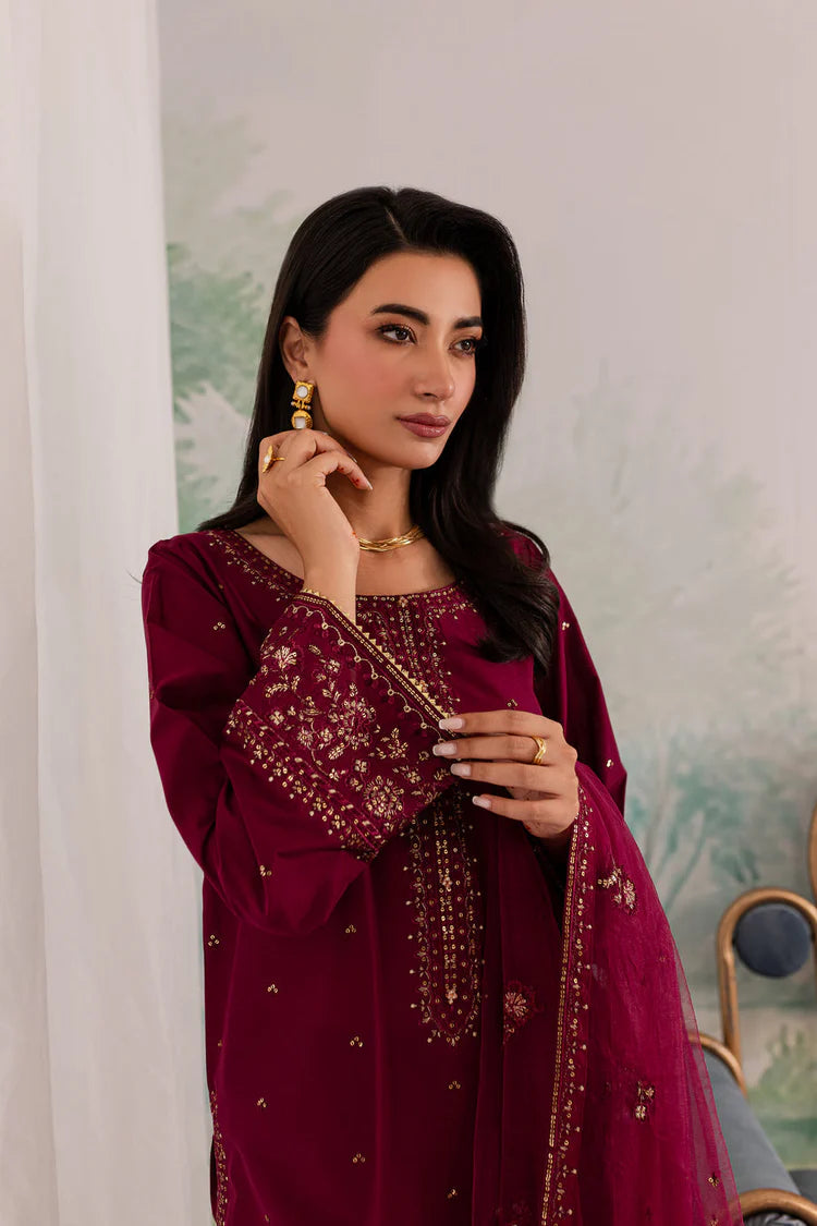JAZMIN-3PC DHANAK EMBROIDERED SUIT KUN-4198