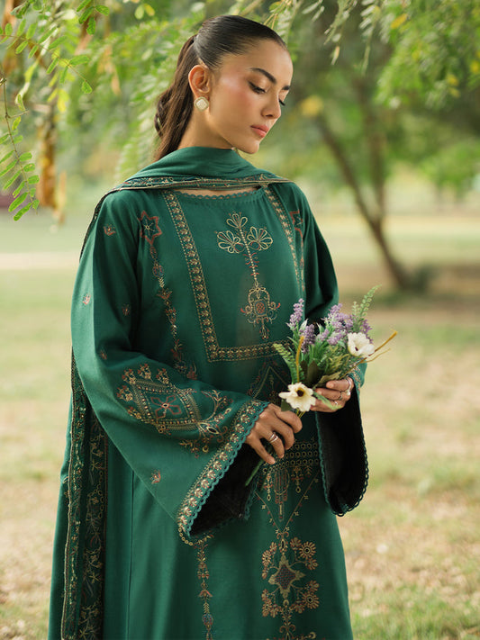 SAPPHIRE-3PC LAWN EMBROIDERED SHIRT WITH LAWN EMBROIDERED DUPATTA AND TROUSER-KUN-3694