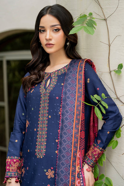 JAZMIN-3PC LAWN EMBROIDRED SHIRT WITH MONARK PRINT DUPATTA AND TROUSER-KUN-3561