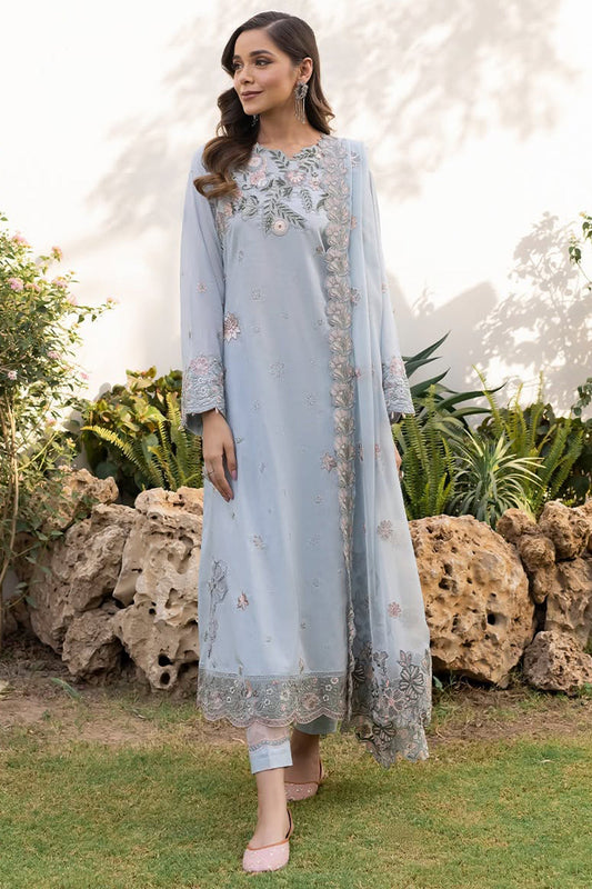 IZNIK-3PC LAWN EMBROIDERED SHIRT WITH CHIFFON EMBROIDERED DUPATTA & LAWN TROUSER -KUN-3608