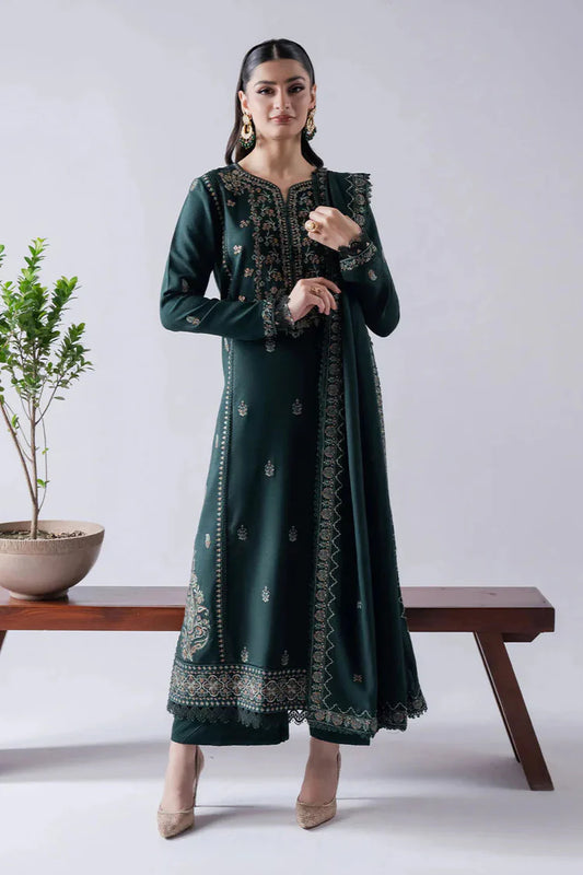 ASIM JOFA-3PC DHANAK EMBROIDERED SUIT-KUN-4190