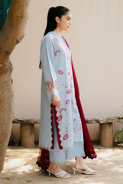 ZAHRA SHAHJAHAN-3PC DHANAK EMBROIDERED SUIT-KUN-4215