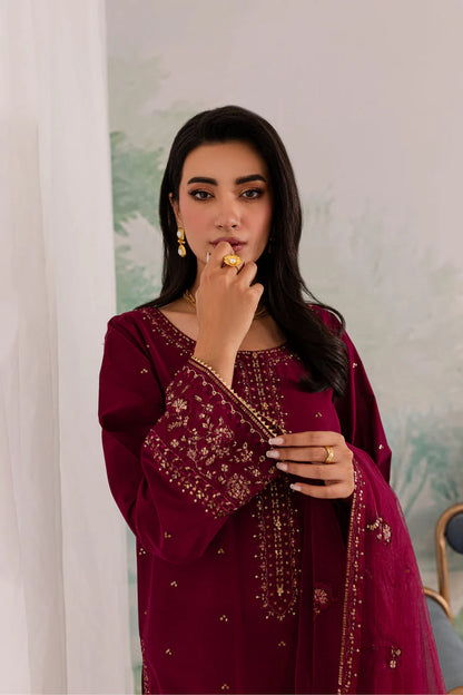 JAZMIN-3PC DHANAK EMBROIDERED SUIT KUN-4198