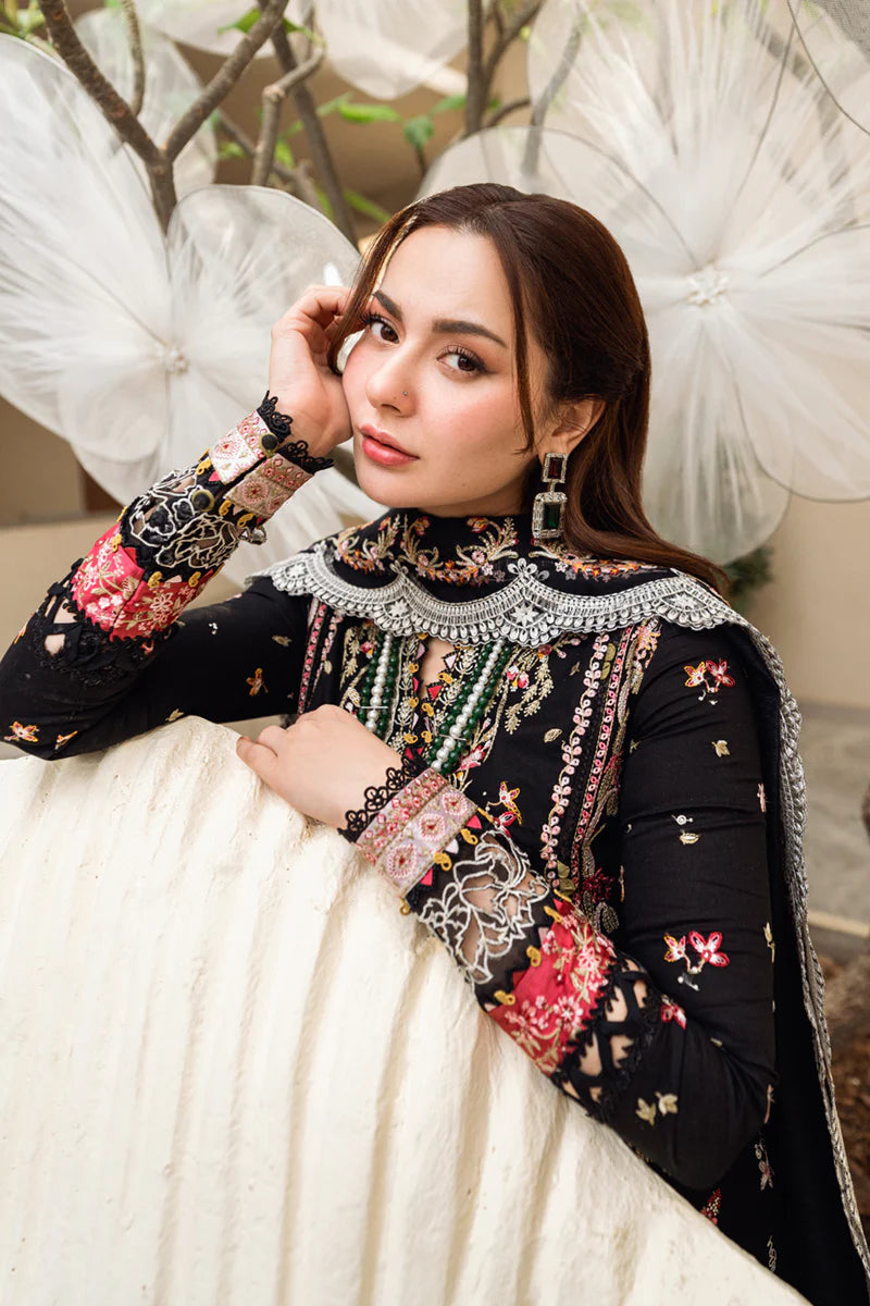 QALAMQAR- 3PC LAWN EMBROIDERED WITH MONARK HEAVY EMBROIDERED READY TO WEAR DUPATTA-KUN-3800