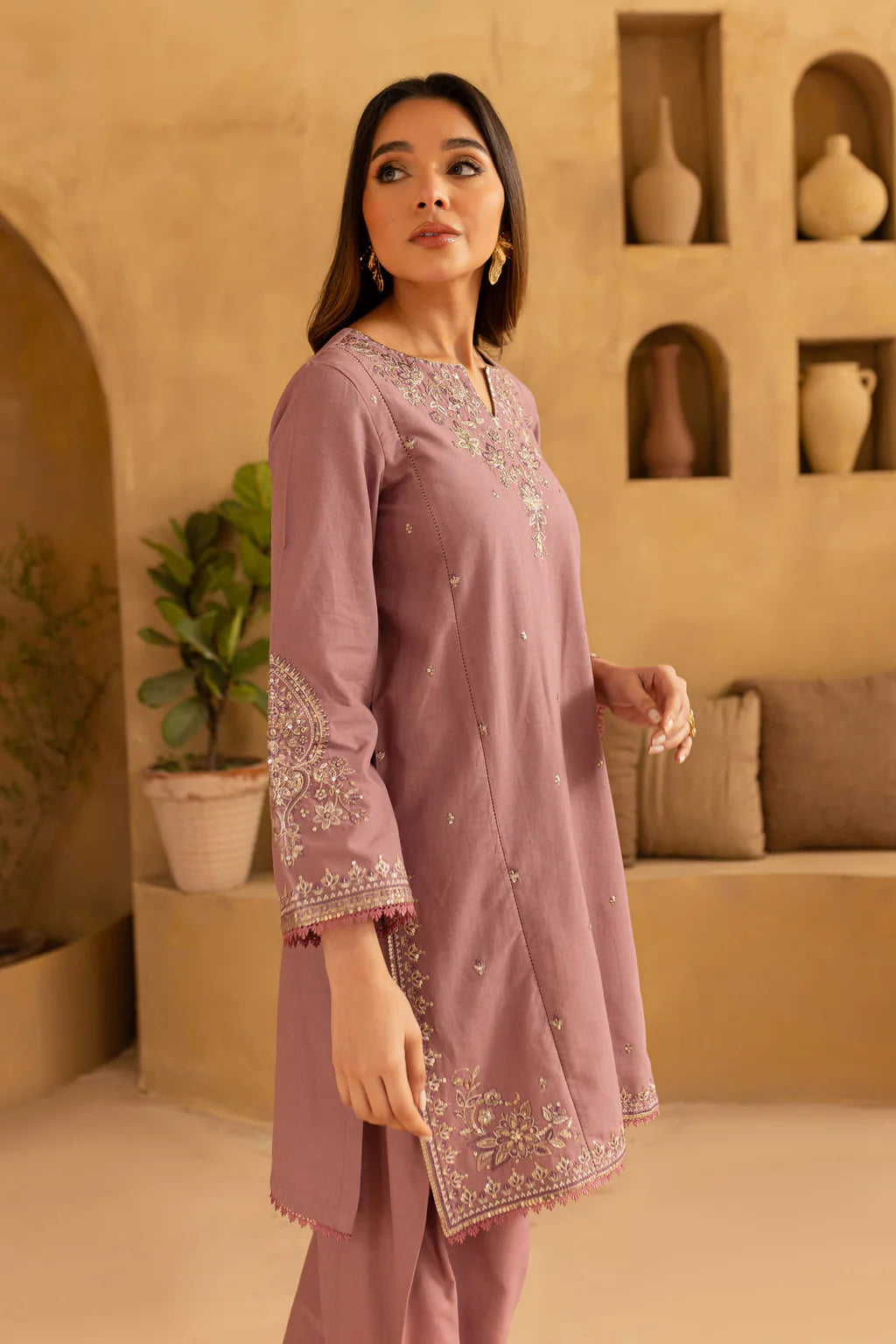 BATIK-2PC SEQUIN DHANAK EMBROIDERED SUIT-KUN-106