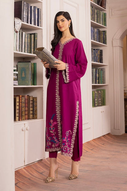 Asim Jofa-Lawn 3pc Embroidered Shirt With Bamber Chiffon Dupatta & Trouser-BIC-3567