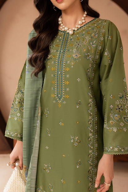 BATIK-3PC LAWN EMBROIDERED SHIRT WITH MONARK PRINT DUPATTA AND EMB TROUSER-KUN-3700