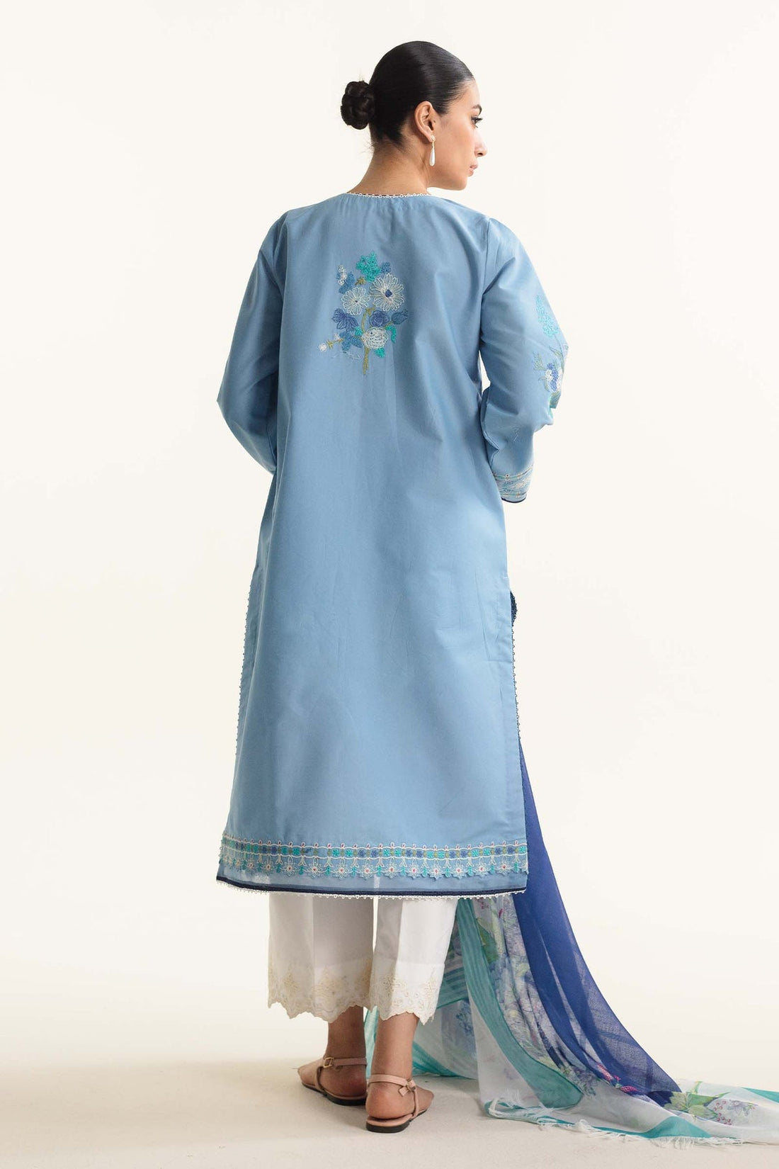 ZAHRA SHAHJAHAN- 3PC LAWN EMBROIDERED SHIRT WITH DIAMOND PRINT DUPATTA-KUN-2856