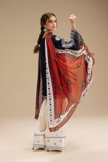 JAZMIN-3PC DHANAK EMBROIDERED SUIT KUN-4080
