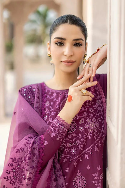 ASIM JOFA-3PC DHANAK EMBROIDERED SUIT-KUN-4044