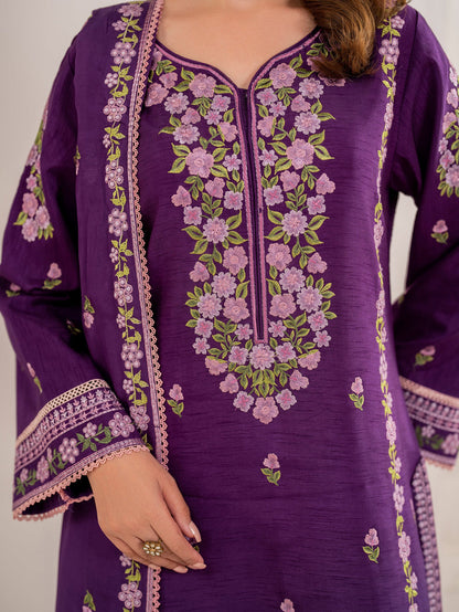 GARNET-3PC LAWN EMBROIDERED SHIRT WITH CHIFFON EMBROIDERED DUPATTA AND TROUSER-KUN-3613