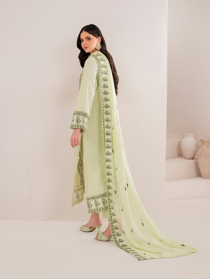 GARNET-3PC LAWN EMBROIDERED SHIRT WITH LAWN EMBROIDERED DUPATTA AND LAWN TROUSER-KUN-3565