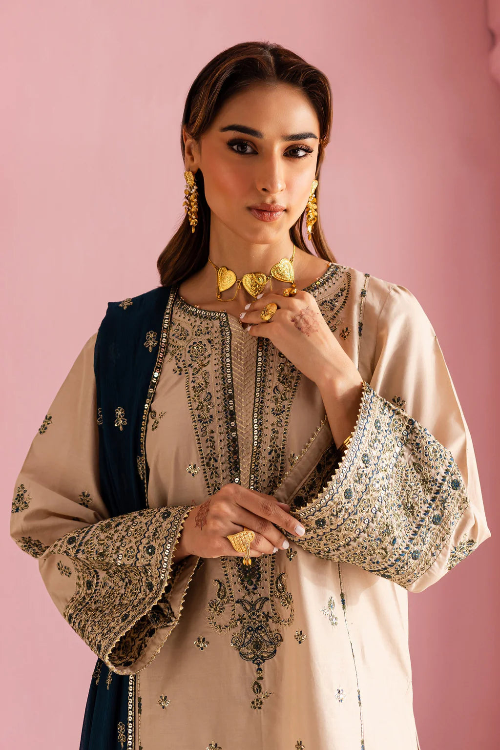 BATIK-3PC DHANAK EMBROIDERED SUIT-KUN-4162