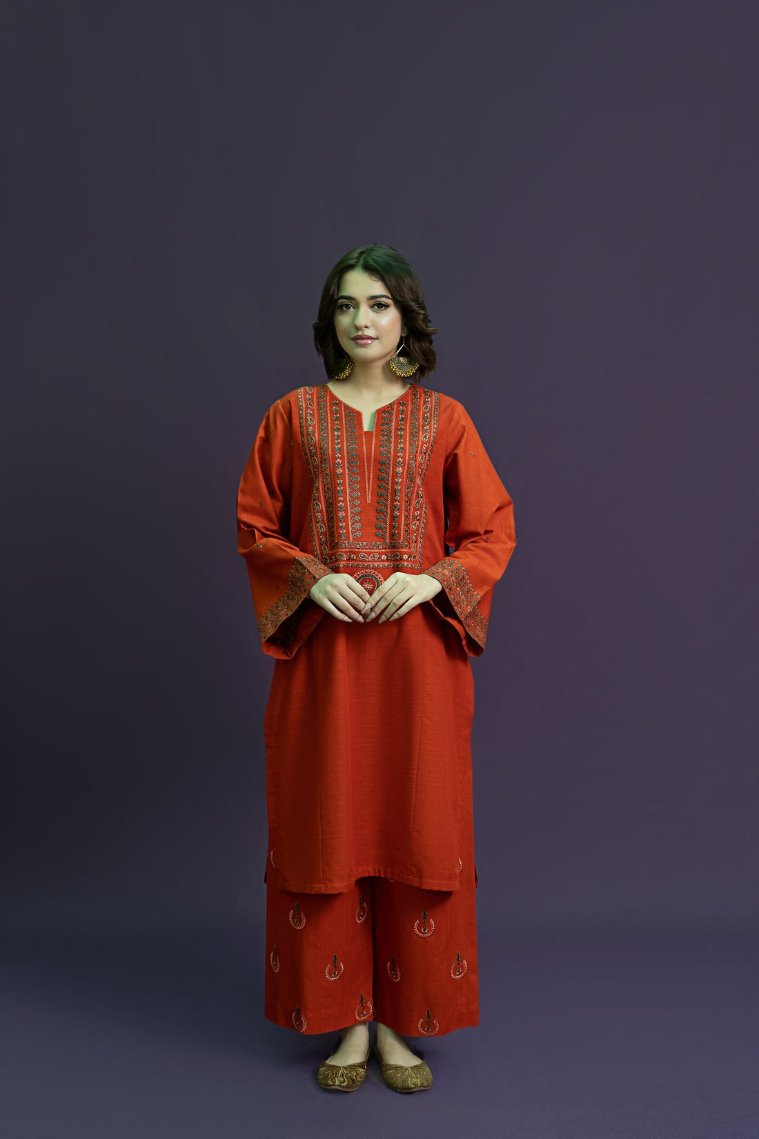 URGE-2PC LAWN EMBROIDRED SHIRT WITH AND EMBROIDRED TROUSER-KUN-1006