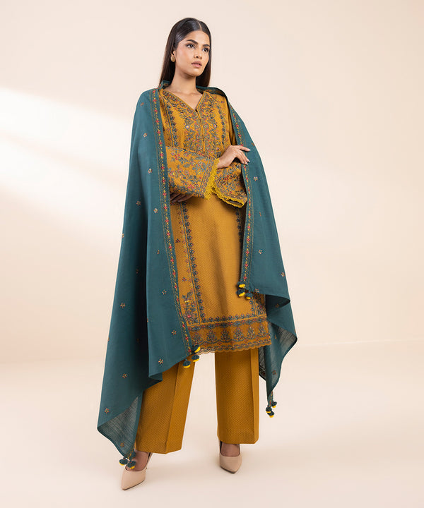 SAPPHIRE- 3PC LAWN EMBROIDERED SHIRT WITH LAWN EMBROIDERED DUPATTA AND TROUSER-KUN-3603