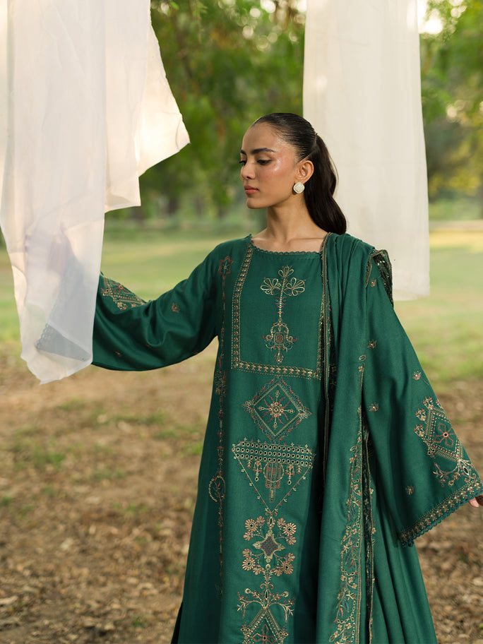 SAPPHIRE-3PC LAWN EMBROIDERED SHIRT WITH LAWN EMBROIDERED DUPATTA AND TROUSER-KUN-3694