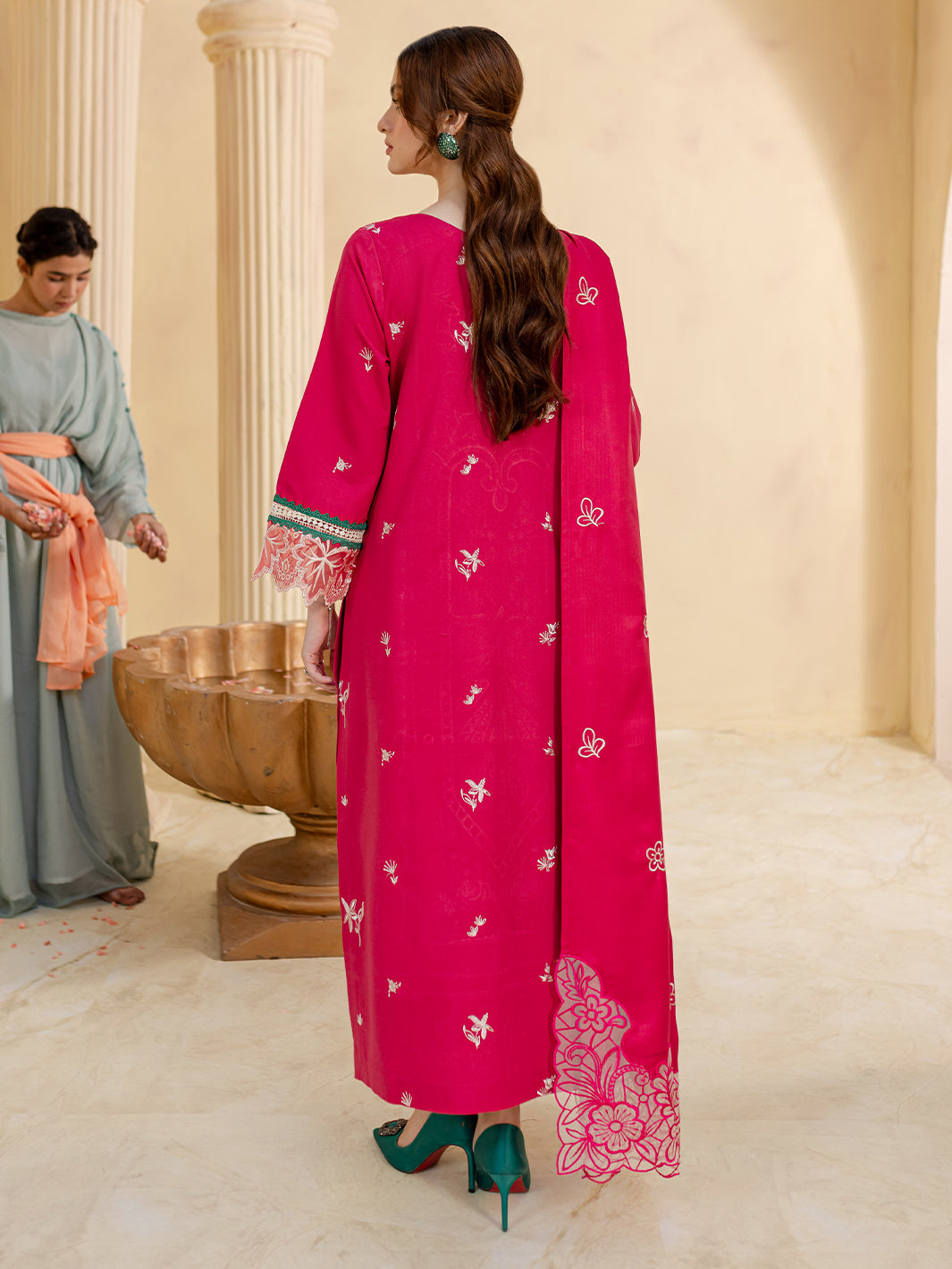 JAZMIN-3PC LAWN LASER EMBROIDERED SHIRT WITH LAWN LASER EMBROIDERED READY TO WEAR DUPATTA-KUN-3649