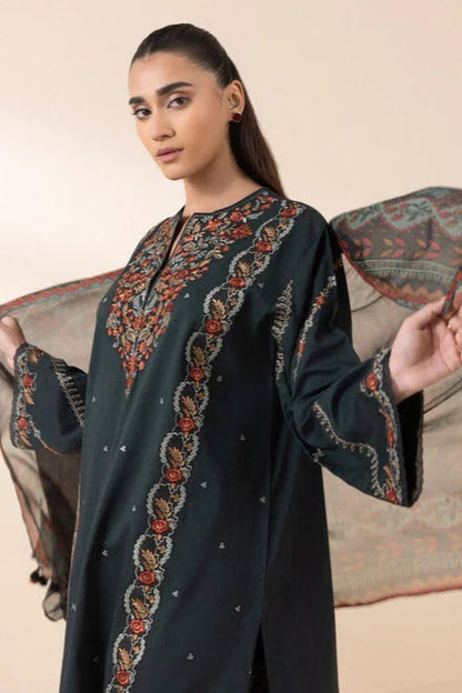 SAPPHIRE-3PC LAWN EMBROIDERED SHIRT WITH MONARK PRINT DUAPATTA AND TROUSER-KUN-3651
