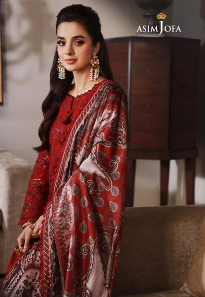 ASIM JOFA-3PC DHANAK SEQUIN EMBROIDRED SUIT KUN-4228