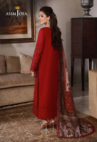 ASIM JOFA-3PC DHANAK SEQUIN EMBROIDRED SUIT KUN-4228