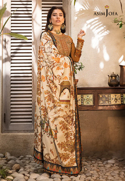 ASIM JOFA-3PC DHANAK EMBROIDERED SUIT-KUN-3537