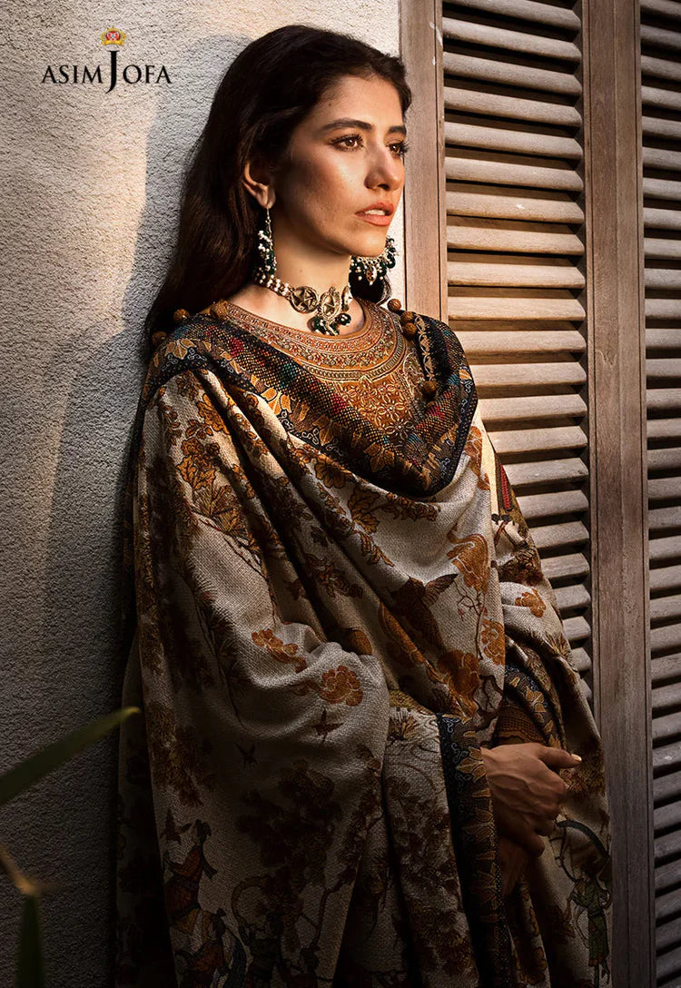 ASIM JOFA-3PC DHANAK EMBROIDERED SUIT-KUN-3537