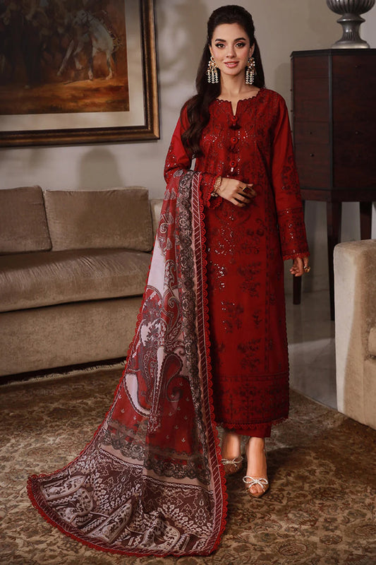 ASIM JOFA-3PC DHANAK SEQUIN EMBROIDRED SUIT KUN-4228