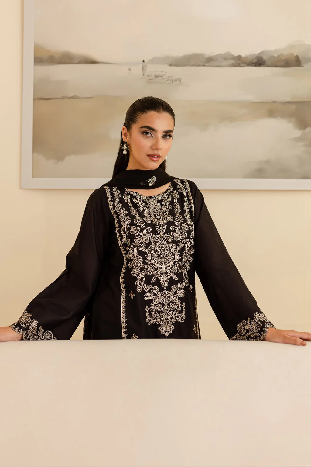 BATIK-3PC DHANAK EMBROIDERED SUIT-KUN-4193