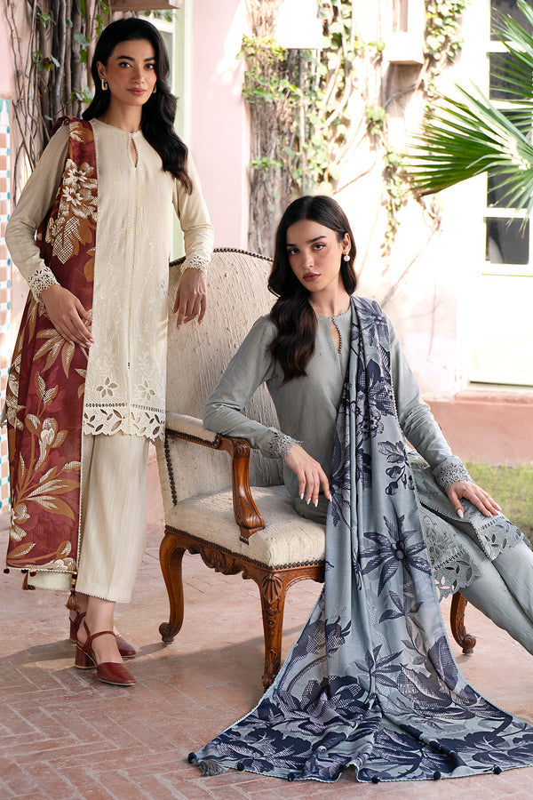 JAZMIN-3PC LAWN EMBROIDRED SHIRT WITH MONARK PRINT DUPATTA AND TROUSER-KUN-3320