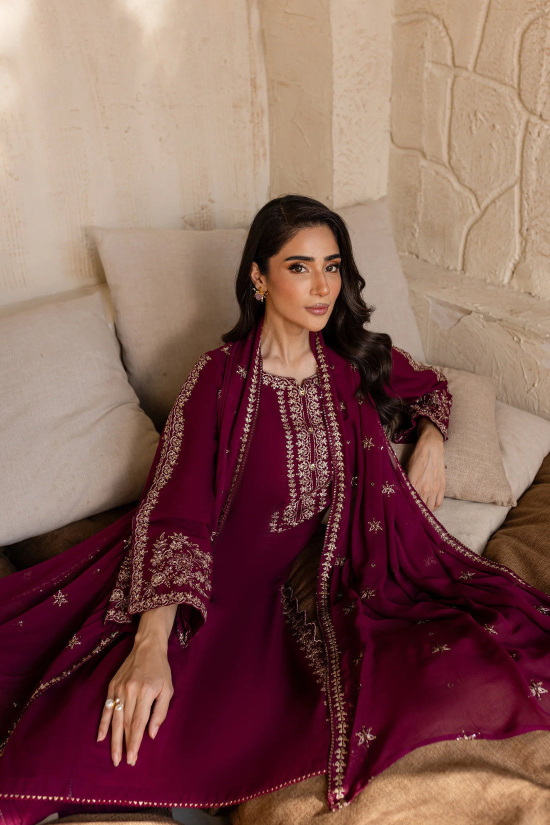 BATIK-3PC LAWN EMBROIDERED SHIRT WITH BAMBER CHIFFON EMBROIDERED DUPATTA AND TROUSER-KUN-3611