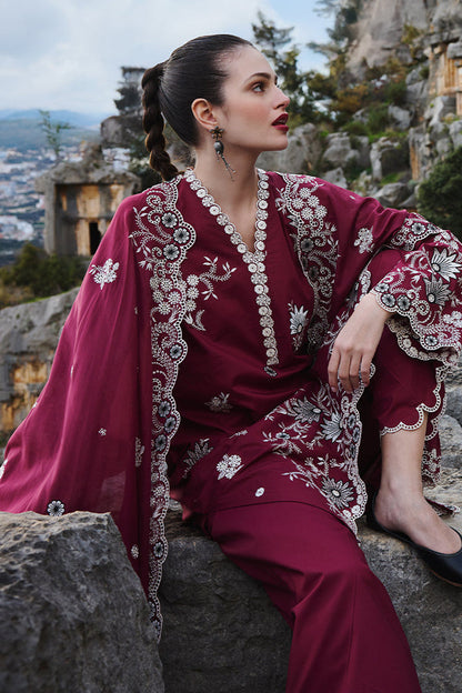 IMAGE-3PC LAWN EMBROIDERED SHIRT WITH MONARK EMBROIDERED DUAPATTA AND TROUSER-KUN-3715