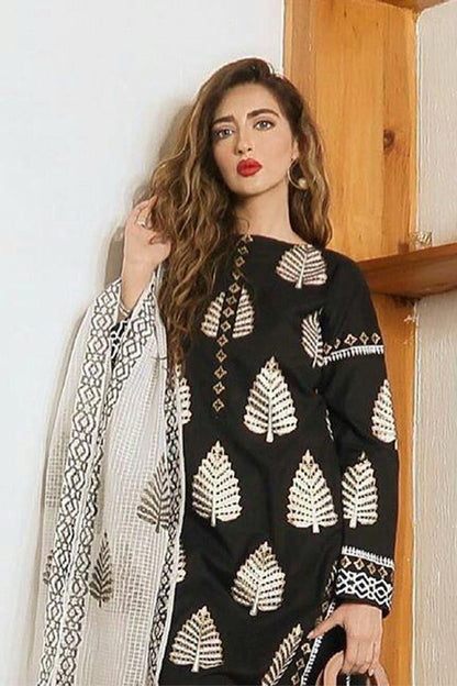 MARIA B- 3PC LAWN HEAVY EMBROIDERED SHIRT WITH ORGANZA PRINT DUPATTA-KUN -2615