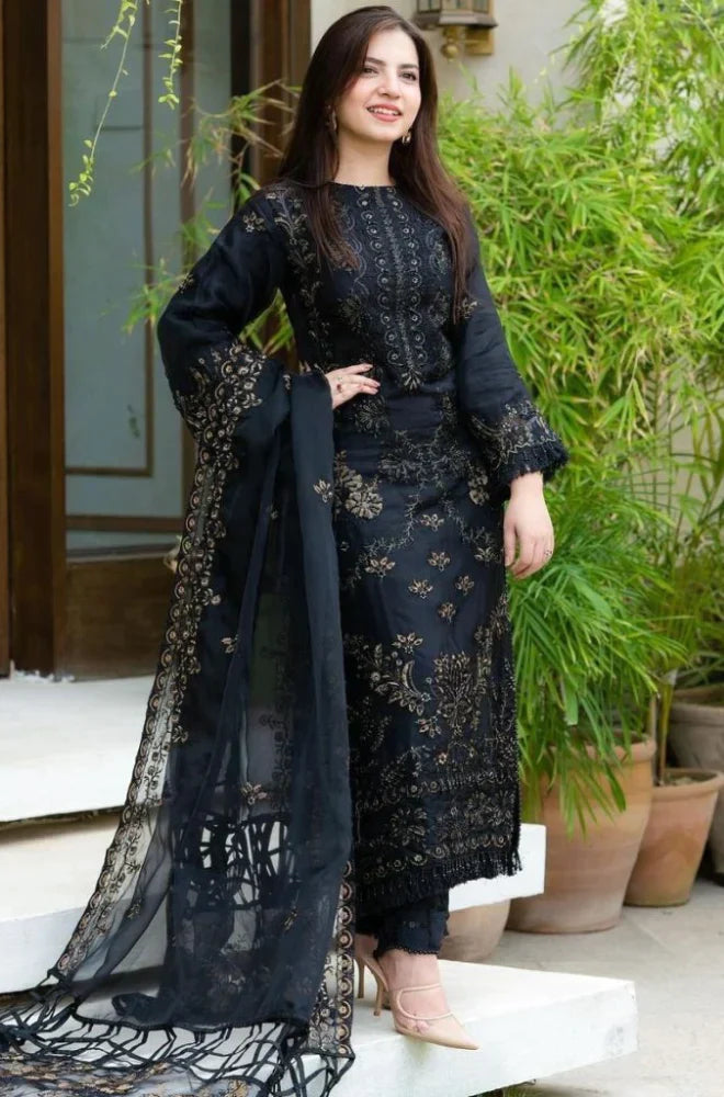 DANANEER-3PC-LAWN EMBROIDERED WITH MONARK EMBROIDERED DUPATTA & TROUSER-KUN-1047